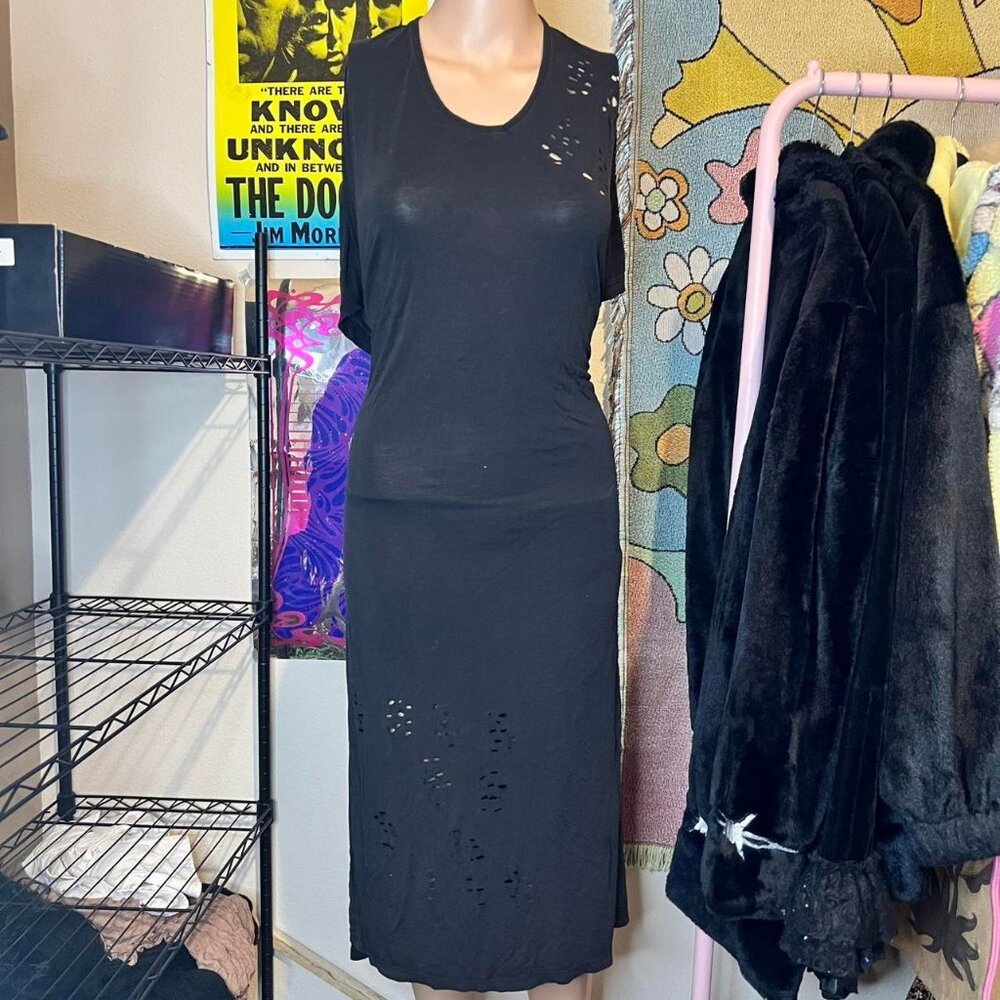 Widow x Dollskill Black Laser Cut Midi Dress